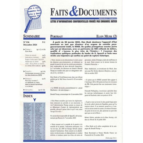 Faits & Documents n°536 - « Elon Musk (2) »