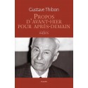 Propos d'avant-hier pour après-demain - Gustave Thibon